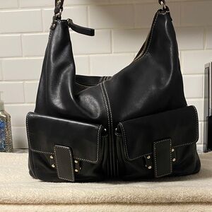 Kate Spade black leather hobo shoulder bag